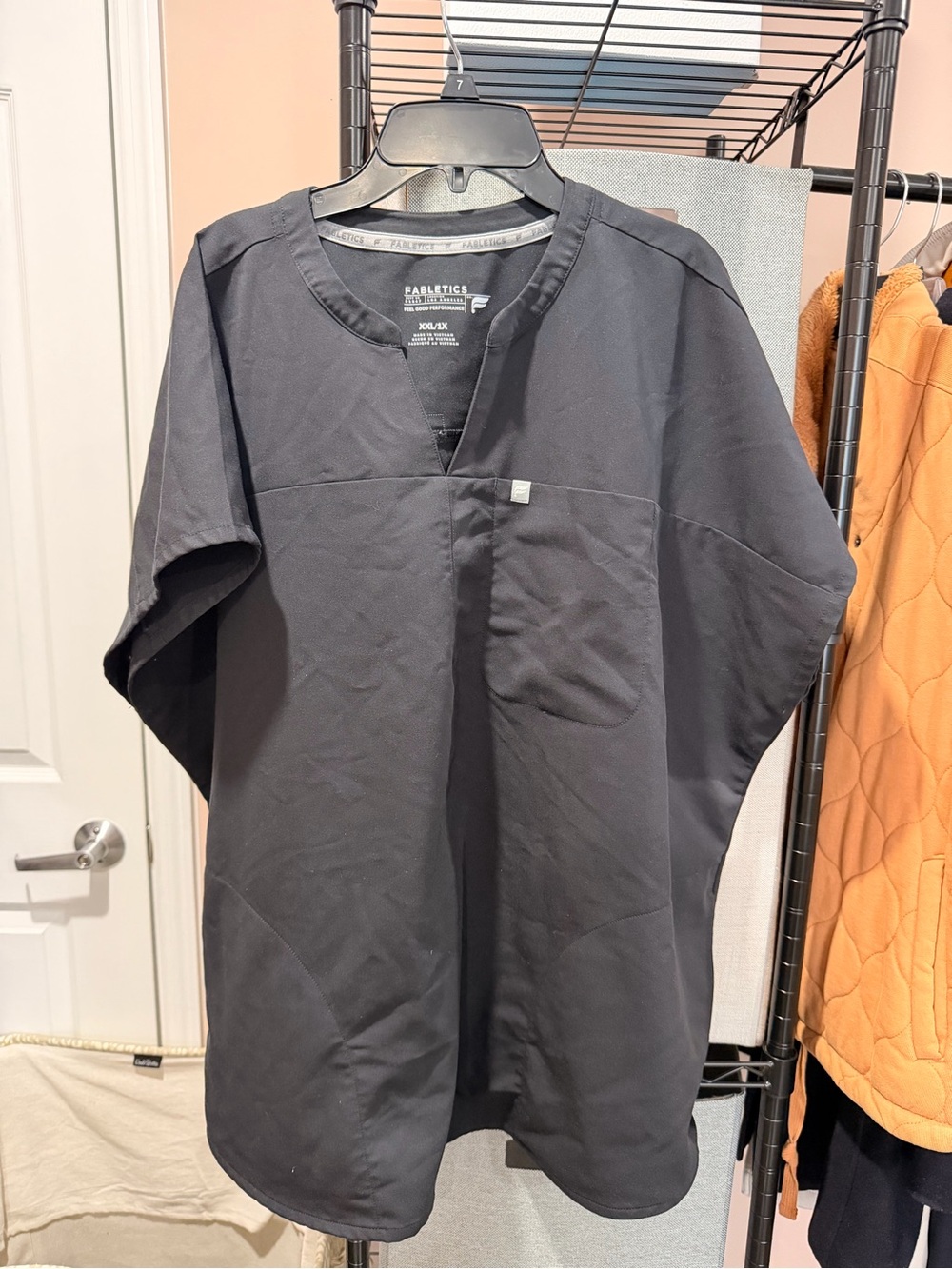 Fabletics Black V-Neck Scrub Top